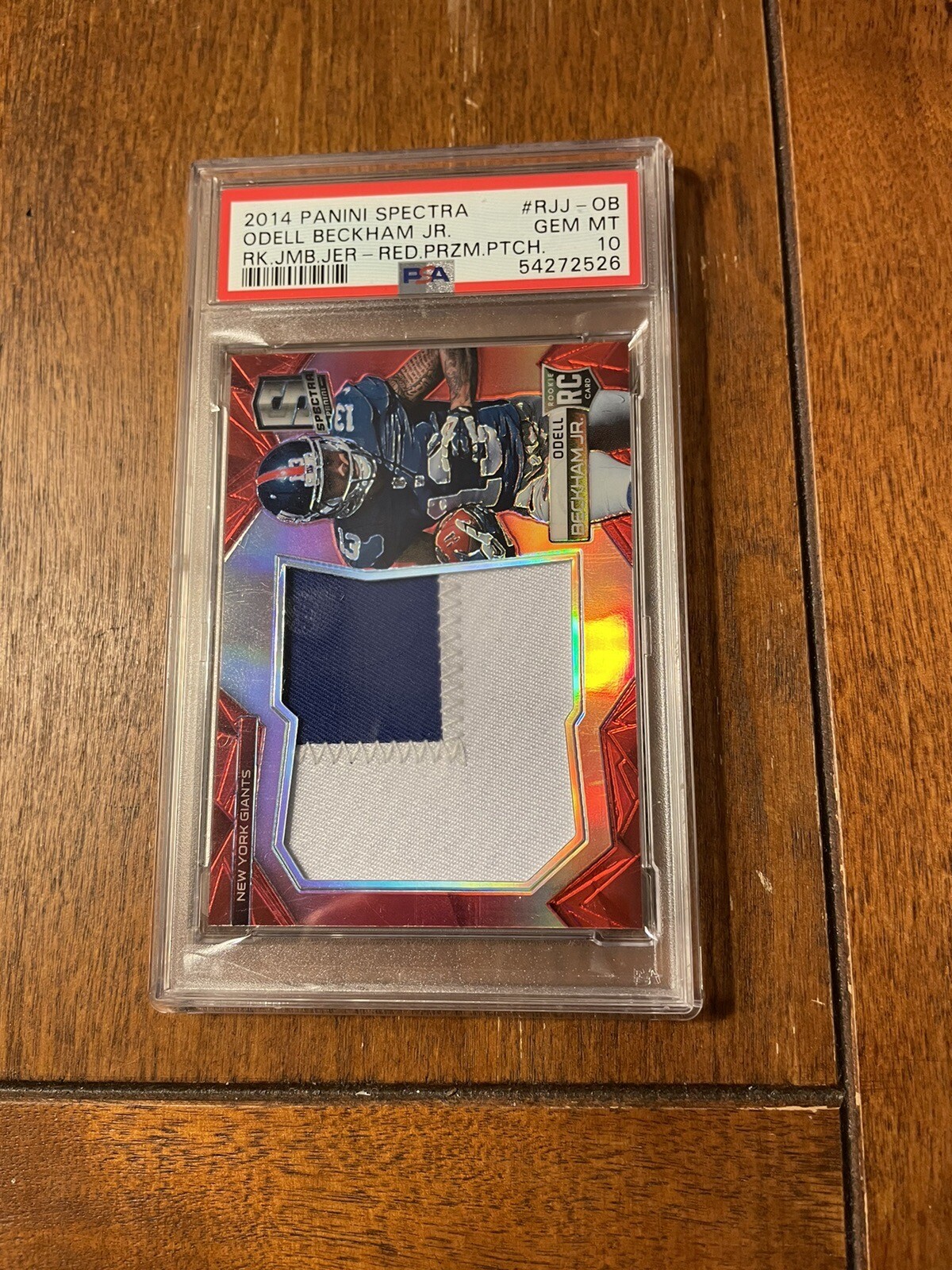 Odell Beckham Jr. Panini Spectra Rookie Jumbo Jersey #RJJOB Red Prizm Patch