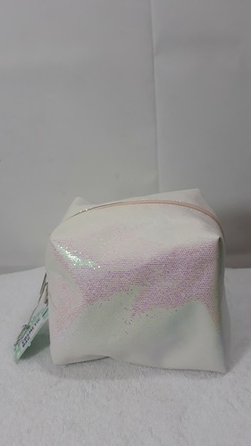 Target Beauty Cosmetic White Glitter Makeup Loaf Bag - Picture 7 of 11