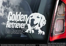 Golden Retriever - Car Window Sticker - Gun Dog on Board Sign Gift Art - TYP5