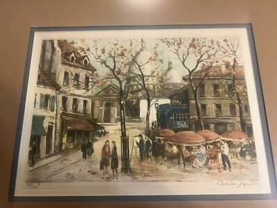 Charles Blondin Limited Edition Number Etching Signed Nicely Framed 20x24 
