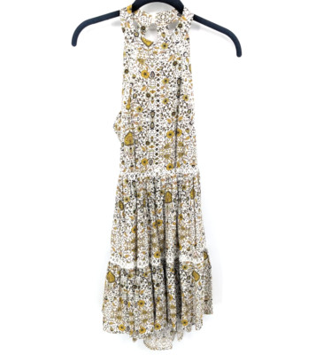Abel The Label Dress Womens XS Yellow Jaase Halter Ditsy Floral Mini Boho Floral