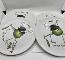 4 IKEA Stunsig MALCOM STUART Limited Ed 2017 Salad Dessert Bread Plates PEA 8.25