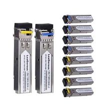 5 Pairs BIDI SFP Network Transceiver Module, 1.25 Gigabit Single Mode LC 1000...