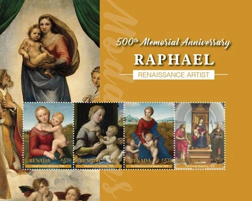 Grenada 2020 - Raphael Renaissance Art - Sheet of 4 Stamps - Scott #4352 - MNH