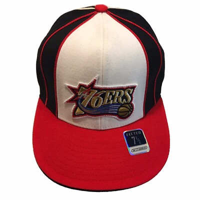 Philadelphia 76ers NBA Reebok Courtside Tri Primary 7 1/2 Fitted Cap Hat $28