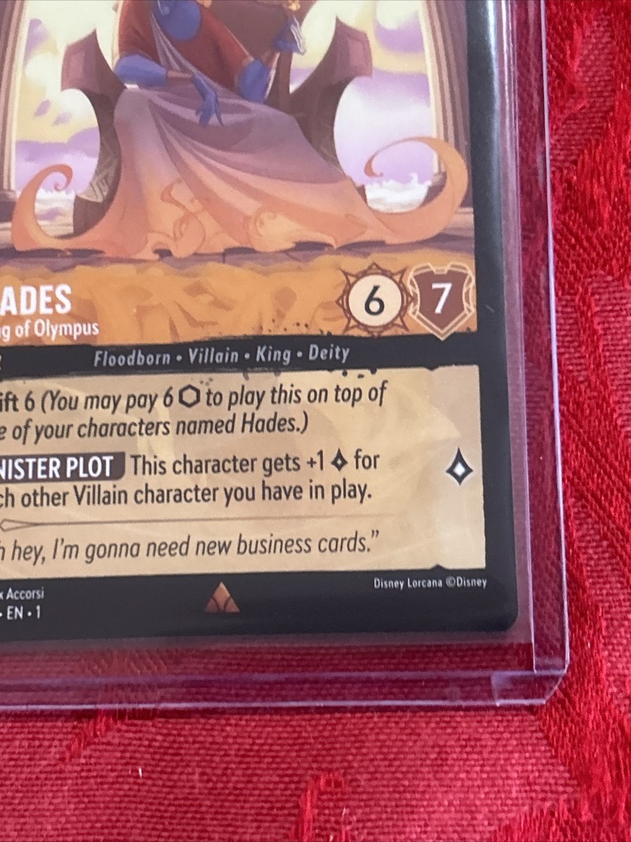 Disney Lorcana - RARE Hades King Of Olympus 5/204 Pull To Sleeve