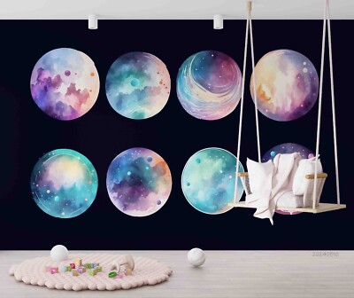 3D Planet Starry Space Self-adhesive Removeable Wallpaper Wall Mural