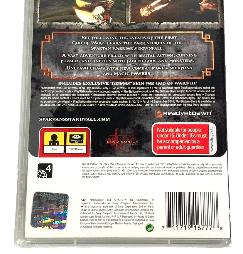 God of War: Ghost of Sparta PSP PlayStation (2010) Brand New & Factory Sealed - Image 4 of 4