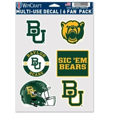 Baylor Bears Multi-Use 6 Fan Pack NCAA Decal Stickers *Free Shipping
