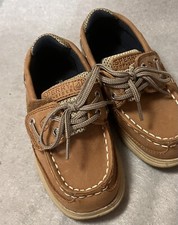 Sperry Topsider Boys Boat Shoes Size 8M Brown Tan