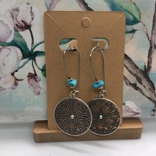 3 Inch Silver-tone Earring Set Boho Retro Dangle Drop Hook New Free Ship 3103