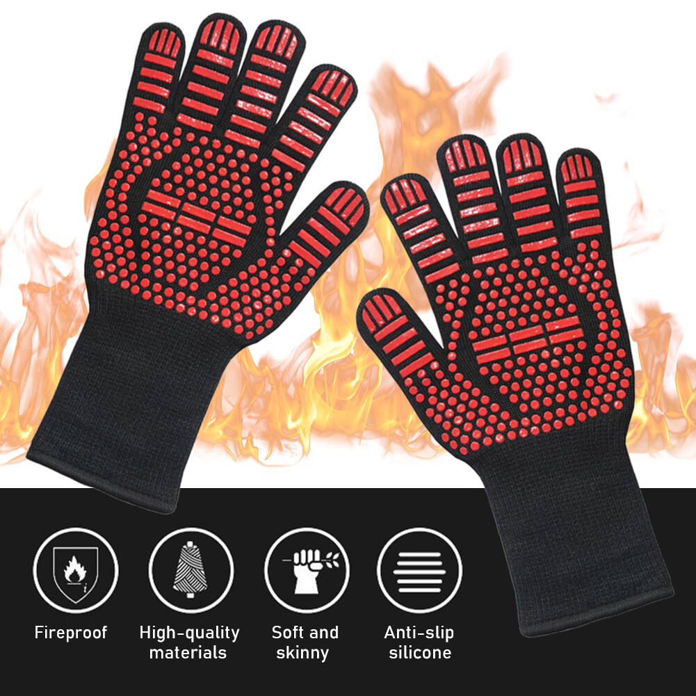 Anti Scald Heat Proof BBQ Fire Resistant Home Kitchen Grill Gloves Non