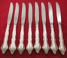 International Deepsilver WAKEFIELD Silverplate 8-Hollow Dinner Knives 9 1/4"