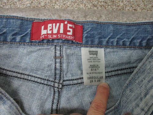 Levis 514 Jeans 18 Boys 29x29 Youth Size Blue Denim Slim Straight Leg Modern Fit - Picture 13 of 16