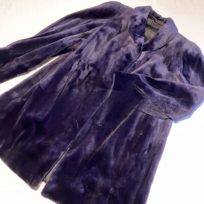 SAGA MINK ROYAL Gold Tag Purple Blue Shared Highest grade coat Real Fur Coat