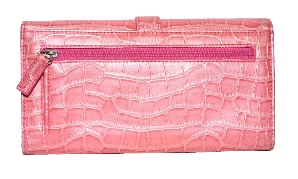 Cartera organizadora Kenneth Cole Reaction rosa cocodrilo imitación cuero en relieve Foto 2 de 4