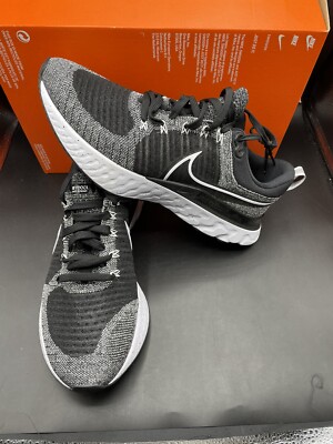 New Nike Mens Size 11 White Black React Infinity Run Flyknit 2 CT2357-101