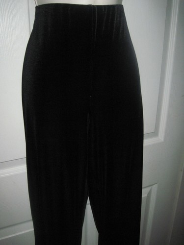 Women's Small Size 6 Black Velvet Pants Comfortable Elastic Waistband New - Picture 5 of 9