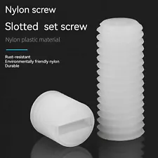 US Stock 50pcs Nylon Slotted Set Screw Grub Screws M8 x 12mm
