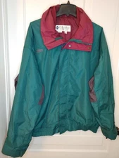 VTG Columbia Jacket Mens Sz L Snow Ski Bugaboo Teal Navy Burgundy *shell only*