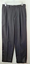 Farah Black Pleated Cuffed Business Casual Pants Mens 34 x 32