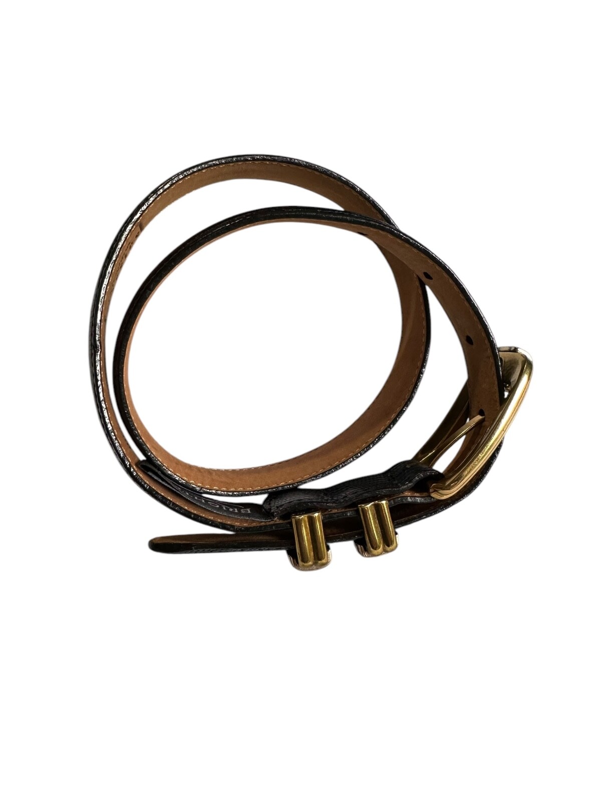 Genuine Brighton Lizard Pattern Blue Leather Belt… - image 5