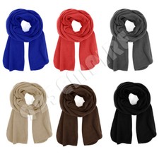 Men Women's Fleece Scarf Plain Winter Wrap
