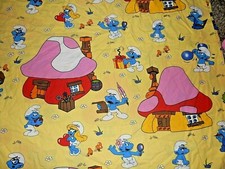 2K Vintage SMURFS Toddler Bed DUVET Cover Cotton Fabric Comforter Blanket