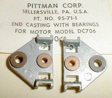 Both Pittman DC706 Motor End Castings with Bearings Slot Car NOS 95-71-1