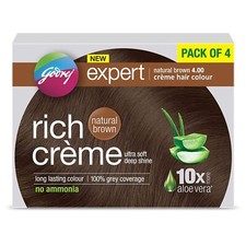 Godrej Expert Rich Creme Hair Color Pack of 4 - 4.00 Natural Brown For Unisex