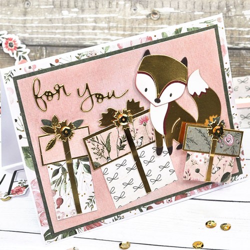 Happy for You Fox w Crown & Flora Cutting Dies - Picture 4 of 21