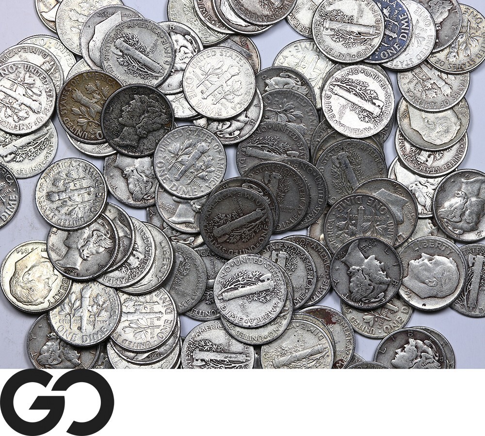 10 Face Value 90 Silver Dimes 10c Bag Junk Silver Bullion eBay