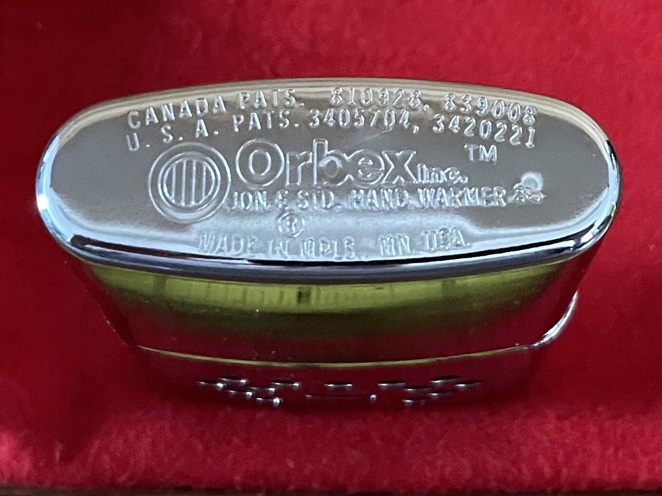 Vintage Orbex Jon-E Self Starting Hand Warmer Made in USA W Bag Refillable