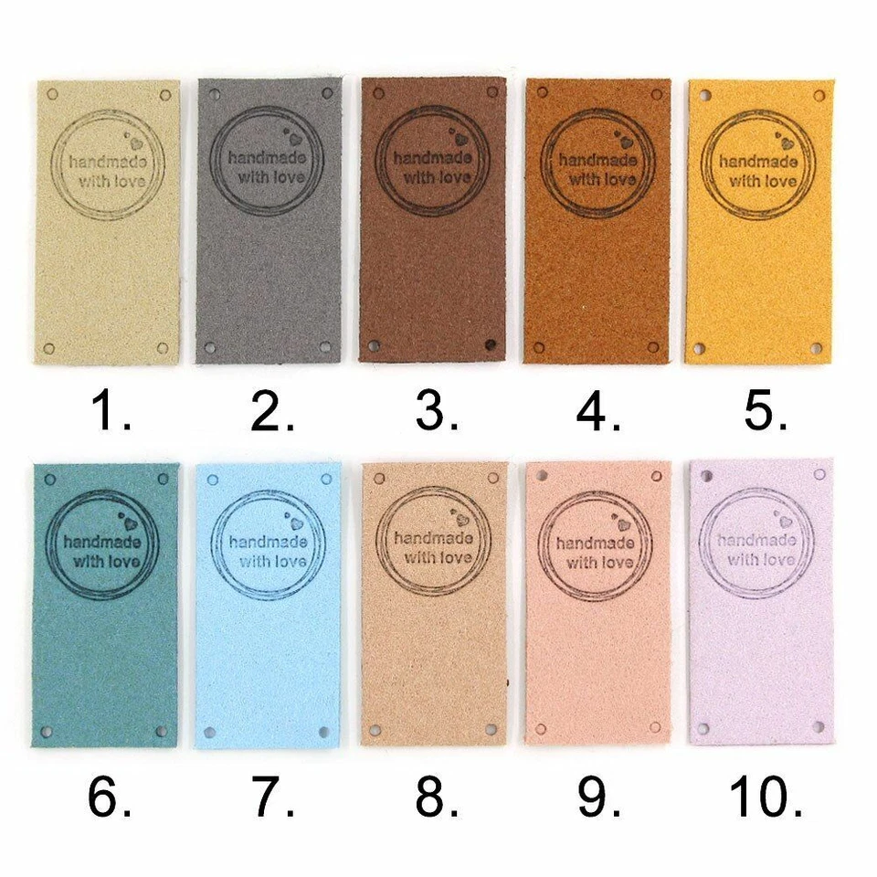 20 peças/lote de etiquetas de amor de couro sintético 2x5 cm feitas à mão etiquetas costura artesanato supp - Imagem 2 de 4