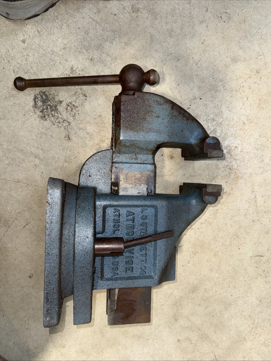 VINTAGE L.S. STARRETT 924 Athol Swivel Base Bench Vise | eBay