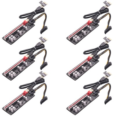 6 StüCke VER009S Plus PCI-E Riser Karte PCI Express 1X Bis 16X Adapter mit 6094