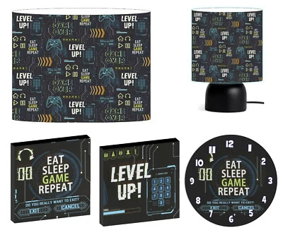 GAMING LEVEL UP XBOX PS DECKENSCHIRM, TOUCH LAMPE, WANDBILD, UHR oder KONVOLUT - Bild 1 von 4