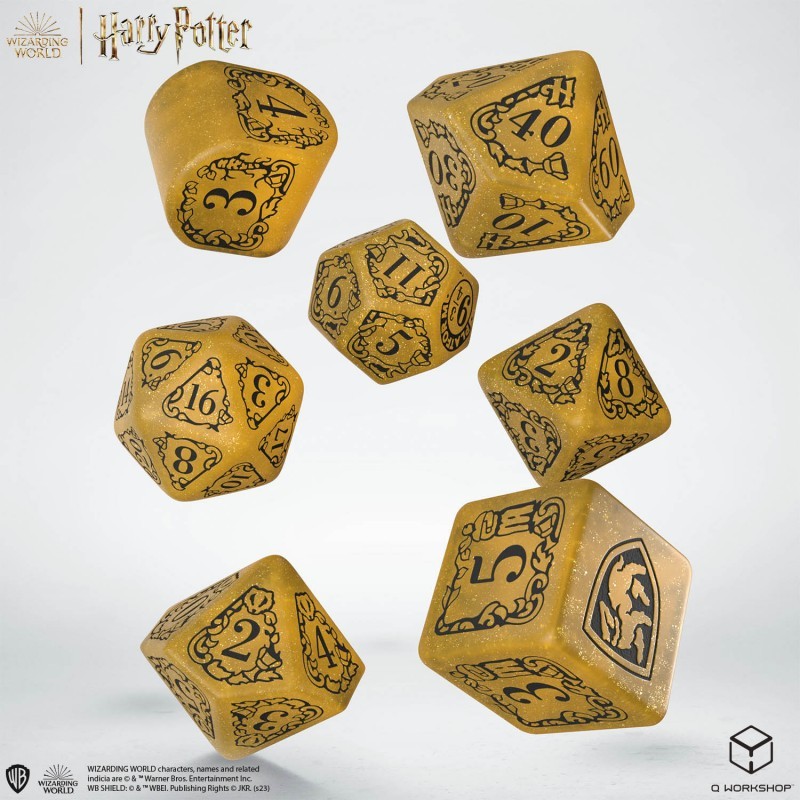 Q-Workshop BNIB Harry Potter. Hufflepuff Modern Dice Set - Yellow