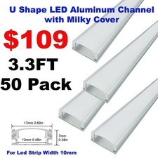 LED Aluminum Channel Aluminum Holder 3.3FT 6.6FT U Shape Track for Strip Light