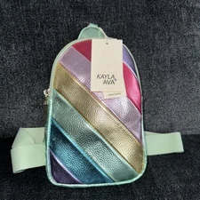 Kayla + Ava Vegan Leather Crossbody Rainbow Pride Purse NWT