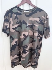 Valentino Garavani VLTN Cotton T Shirt Size M Camouflage Unisex New No Tag