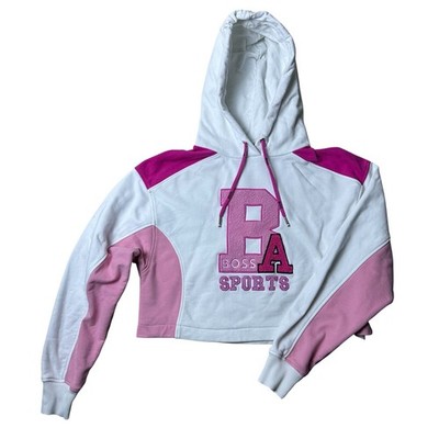 Boss x Alica Schmidt Cropped Hoodie Sweatshirt Pink White BA Sports Athleisure