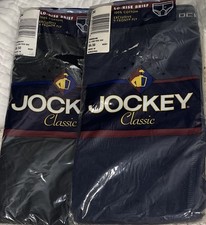 2 Pr Vtg 2000 JOCKEY Sz 34 Lo Rise Brief Y Front Fly 100 Cotton Navy  Black
