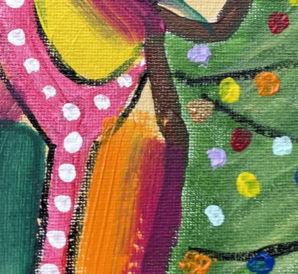 ÚNICO "Shrek and Donkey" 11x14 Lienzo Expresionismo Diseño Abstracto Arte en el Hogar Foto 3 de 4