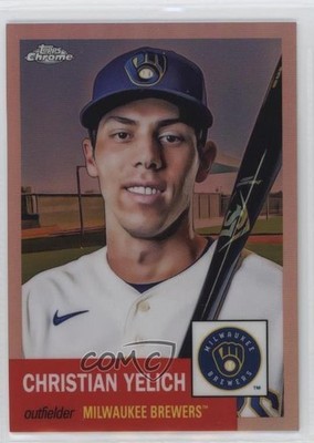 2022 Chrome Platinum Anniversary Rose Gold Refractor 37/75 Christian Yelich o7m