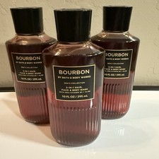 Bath  Body Works Bourbon Men  s Collection 3-IN-1 Hair Face Body Wash Lot Of 3