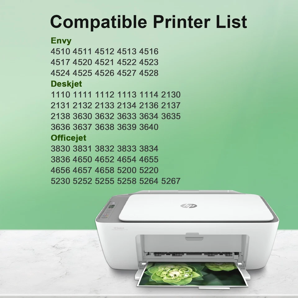 Cartuchos de tinta 63XL para HP 63 OfficeJet 3830 4650 4652 5255 ENVY 4510 4512 4520 Foto 2 de 4