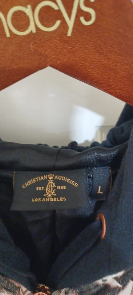 Chaqueta con Capucha Christian Audigier L Blanca TIGRE COBRE ESTRÁS Logo Dorado ¡NEGRO! Foto 2 de 4