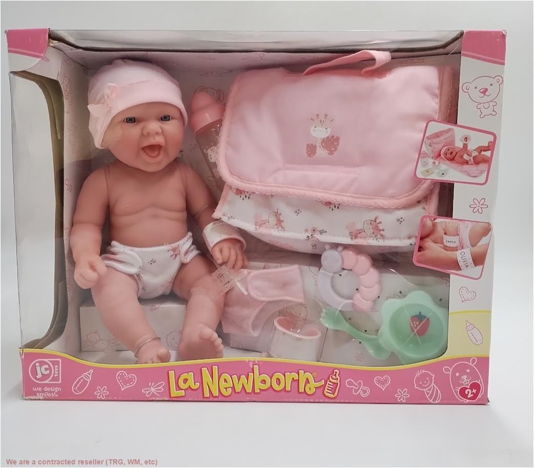 JC Toys La Newborn 13" Baby Doll with 7pc Diaper Bag Set SEE DETAILS