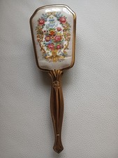 Vintage Gold Toned Vanity Hair Brush with Pin...